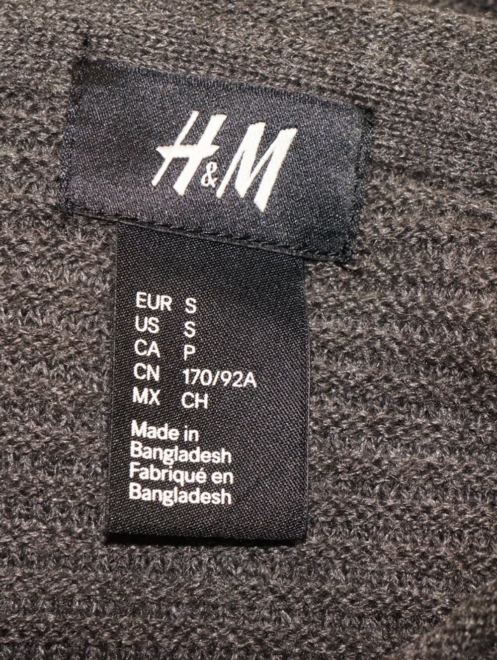 H&M men's crewneck long-sleeve knit sweater Dark Grey Size Small - Picture 8 of 9